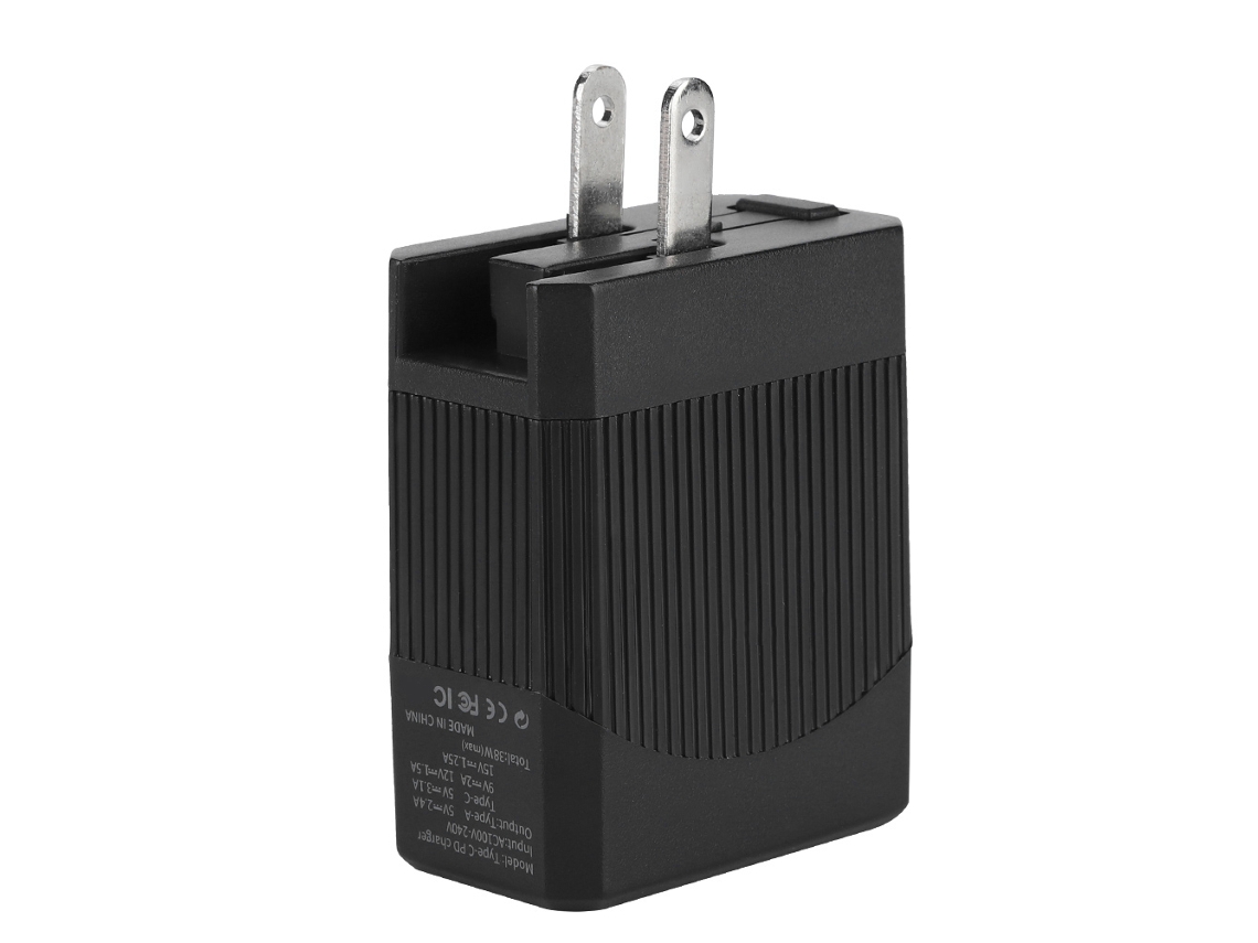 Enchufe De Carga Rápida Type C+usb Pd Estándar Estadounidense Fuente De Alimentación 100-240v