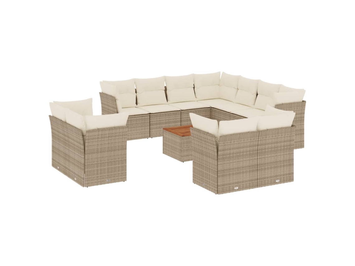 Maison Exclusive - Set De Sofás De Jardín 12 Pzas Y Cojines Ratán Sintético Marrón