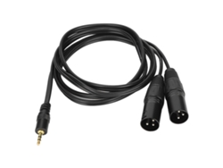 Cable De Cobre Con Divisor En Y De Doble Conector Xlr Macho A 3,5 Mm (1/8 Pulg.), Libre De Oxígeno, 1,5 M