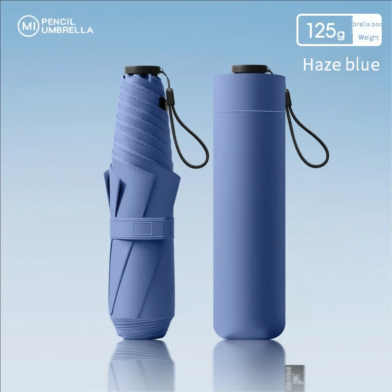 (azul Brumoso) Paraguas Portátil Ultraligero De 125 G, Con Protección Solar, Contra Los Rayos Uv Y Resistente A La Lluvia. Paraguas De Doble Uso.