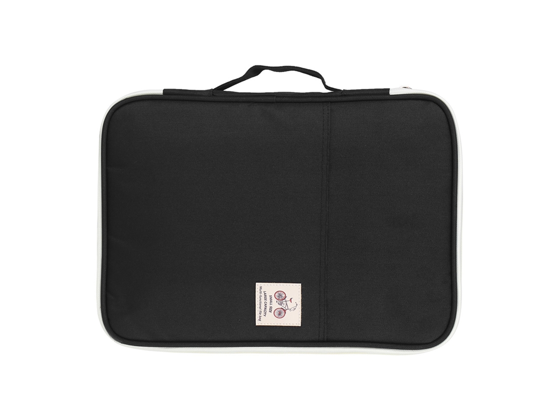 Carpeta Portadocumentos A4 Organizador De Archivos Portfolio Con Cremallera Funda Para Computadora Y Libretas (negro)