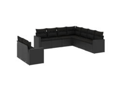 Maison Exclusive - Set De Sofás De Jardín 8 Piezas Y Cojines Ratán Sintético Negro