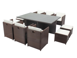 Conjunto de Comida CONCEPT U Miami 10 resina trançada Marrón poli rattan