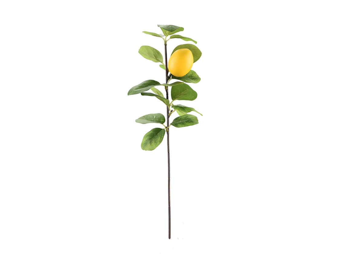 Rama de limón artificial ligeramente curvada (4 piezas)