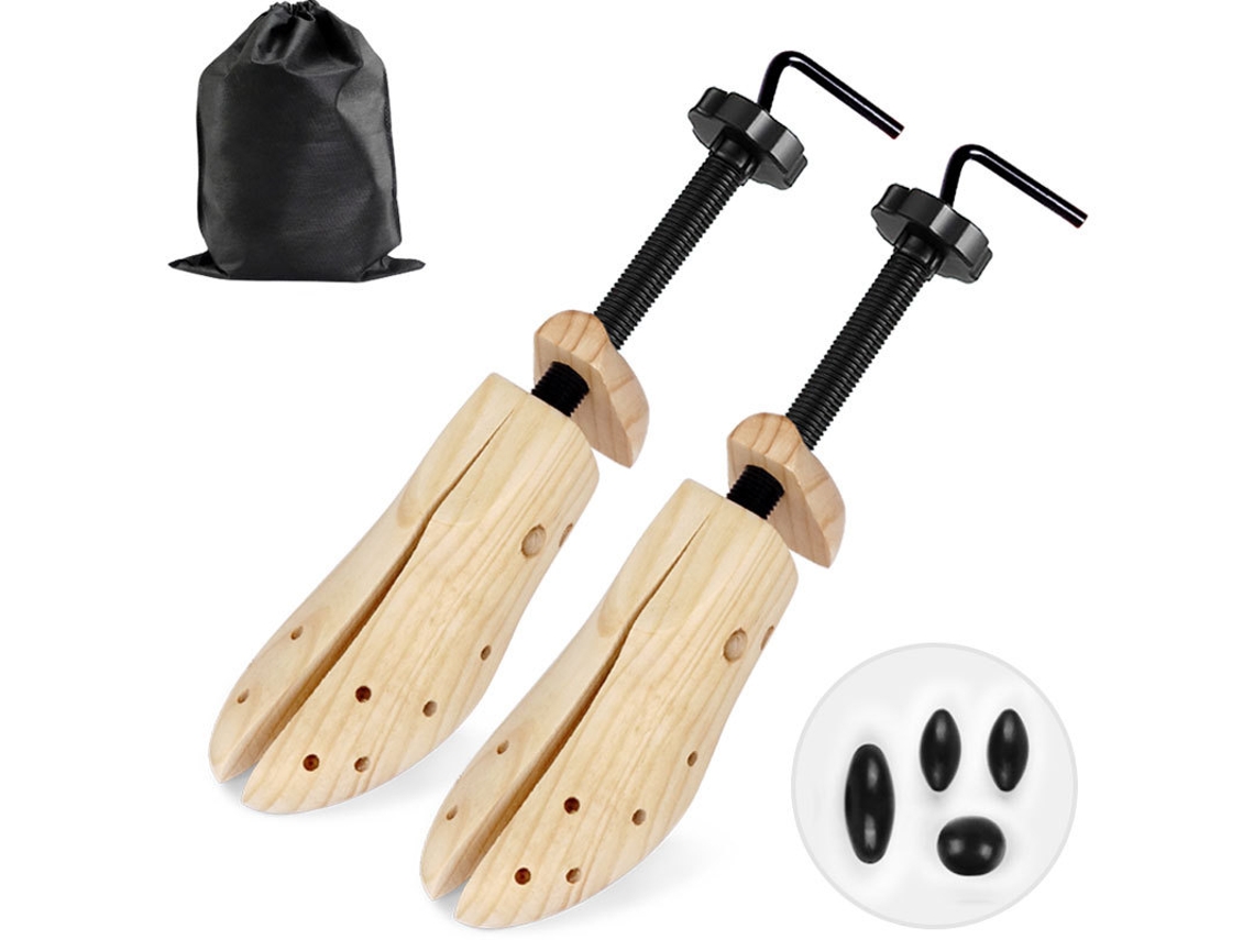 Horma de madera ajustable para zapatos, talla M