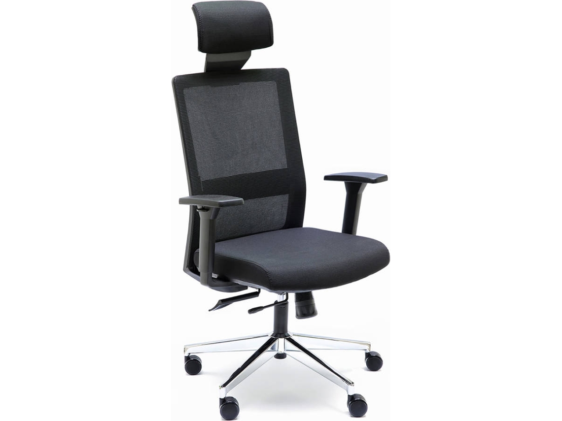 Silla de Escritorio Ejetutiva EUROMOF Niza Negro (Brazos Ajustables - Espuma)
