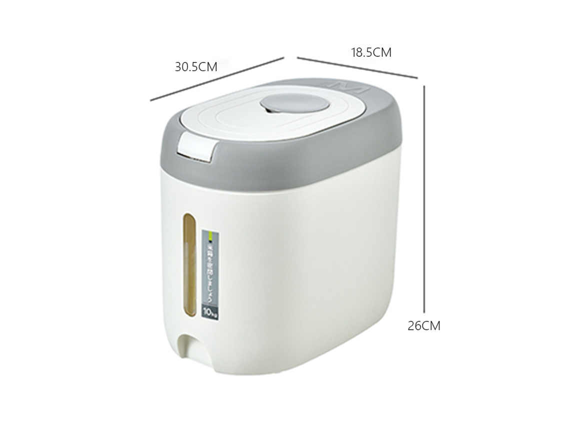 (10 Kg) Cubo De Arroz Para Cocina, Contenedor De Almacenamiento De Alimentos, Juego De Botellas De Grano, Estilo Japonés, Plástico