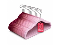 Com-fort House Perchas De Terciopelo Antideslizantes Pack 50 – Tonos Rosa – Ultrafinas Ahorra Espacio – Gancho Giratorio 360° – Perchas Para Ropa, Trajes, Vestidos Y Camisas