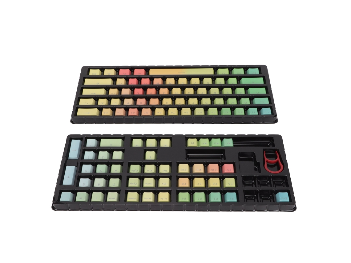 Teclas Pbt Translúcidas Sublimadas Arcoíris Gradiente Para Teclados Mecánicos 108/87/61 Teclas