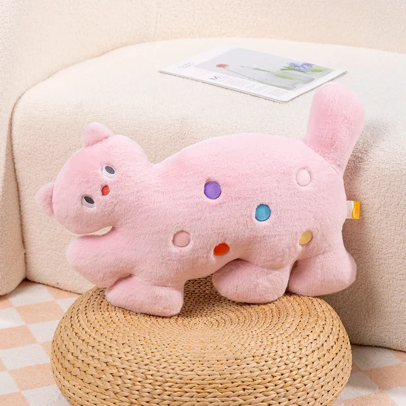(rosa 55cm) Cojín De Sofá Con Estampado De Gato Y Lunares Para Adultos