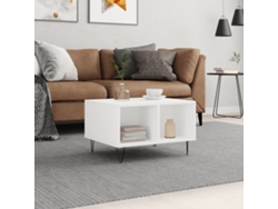 Mesa de centro de 60x50x36,5 cm, fabricada en madera sintética blanca HARLANV1