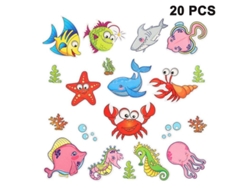 Calcomanías Antideslizantes Para Bañera, 20 Piezas Con Animales Marinos Adhesivos Para Niños