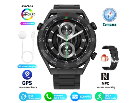 Smartwach OHPA DT ULTRA MATE (Android e IOS - negro)