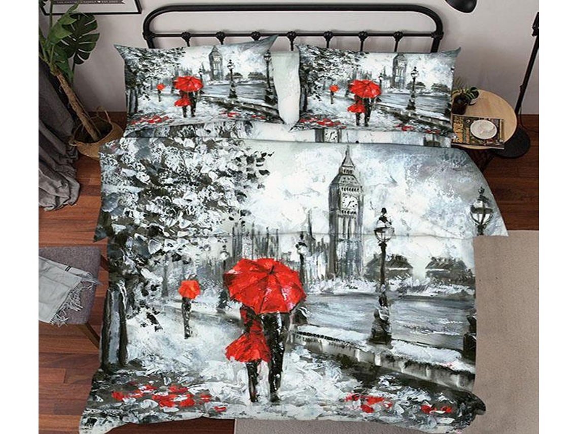 Funda de Edredón AJ WALLPAPER 3D Pintura callejera de Londres 22 (200 x 225cm)