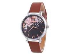 Reloj De Pulsera De Cuarzo Informal De Estilo Coreano Con Correa De Cuero Marrón Zlf0532-c