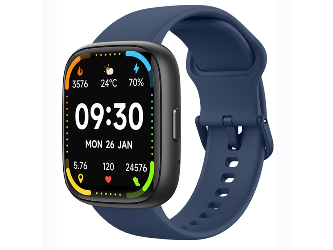 Reloj inteligente con llamadas Bluetooth, seguimiento multideportivo, monitorización de salud y asistente de voz - Azul Yunzii
