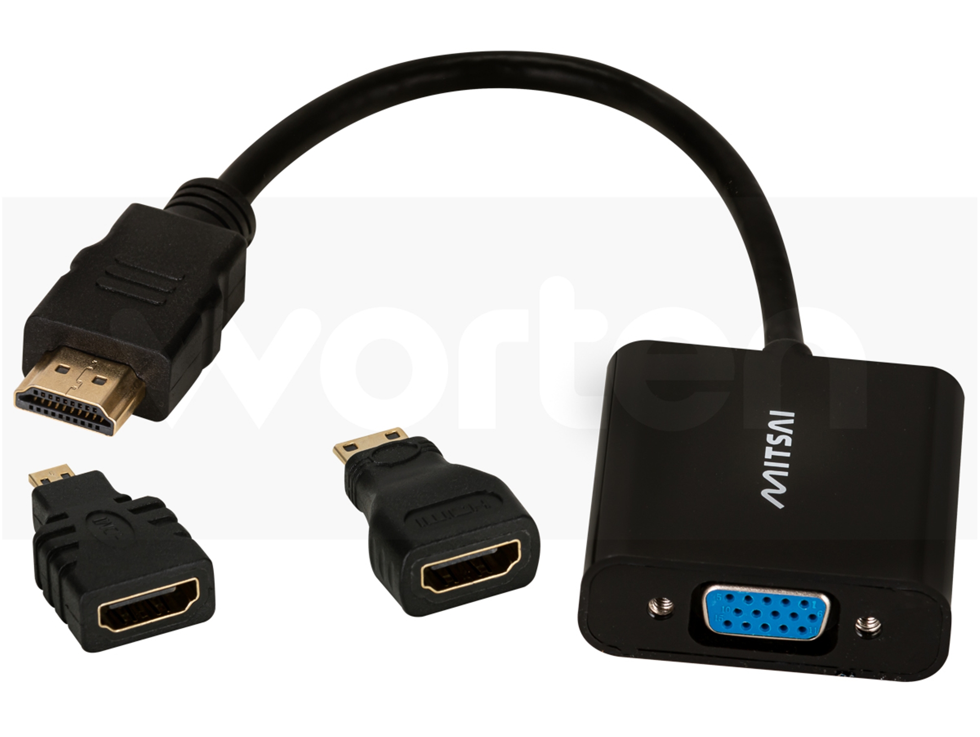 Adaptador MITSAI (HDMI - VGA - Negro)