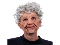 Máscara De Anciano Aterradora De Cabeza Completa Con Pelo Para Fiesta De Halloween, Accesorio De Disfraz De Cosplay