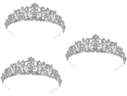 Conjunto de 3 piezas de tiara de aleación metálica para novias, ideales para vestidos de mujer.