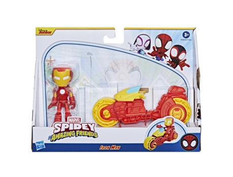 Marvel Spidey y su superequipo, Iron Man y Motocicleta Figura SPIDEY AND HIS AMAZING FRIENDS 3 Años