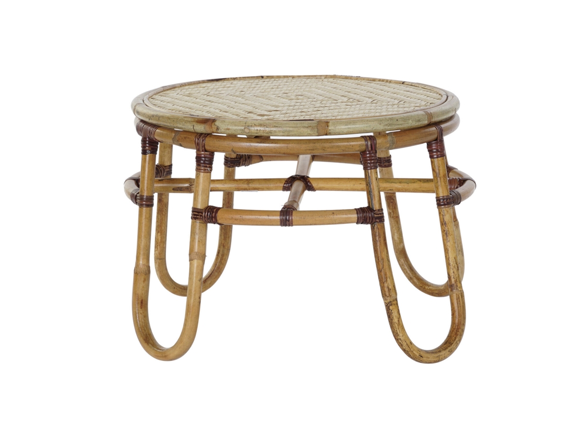 Mesita auxiliar de ratán de bambú natural, 60x60x42cm ALEXANDRA HOUSE LIVING