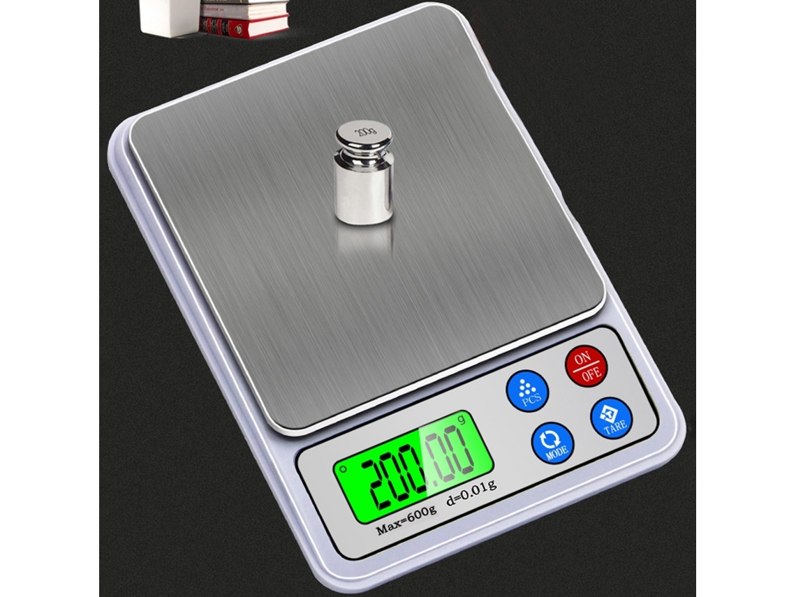Báscula Electrónica De Precisión De 600 G/0,01 G Para Cocina Y Repostería Con Pantalla Lcd De 2,2 Pulgadas