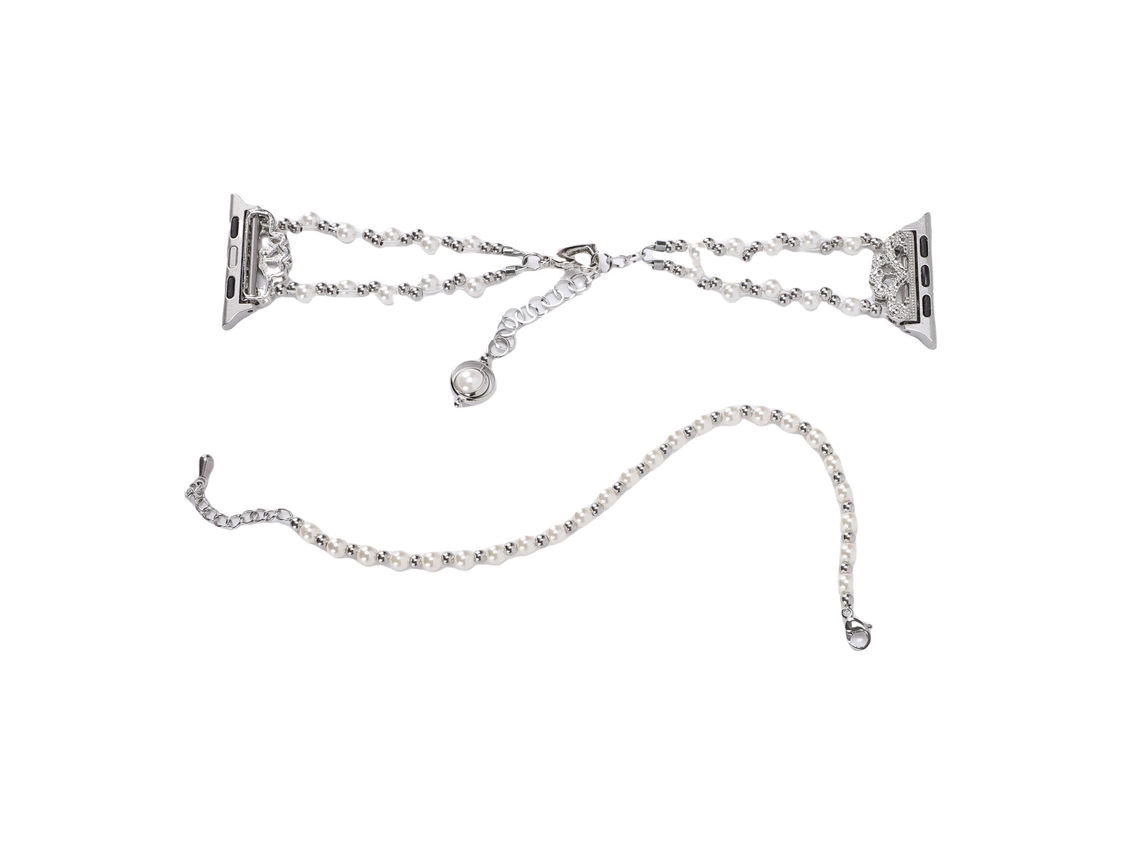Correa De Pulsera Con Cuentas Para Reloj Apple Watch De 38-49 Mm Para Mujer, Correa Elástica
