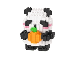 -bloques De Construcción Micro Osito Panda Abrazando Naranja Juguete De Animales Bonitos Mini Bloques De Construcción