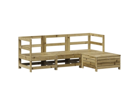 Conjunto 4 de sofás de jardín VIDAXL madera de pino impregnada