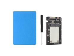 Carcaça Adaptadora Ssd Liga De Alumínio 6gbps Msata To Sata3.0 Ultra Fina Para Computador Azul