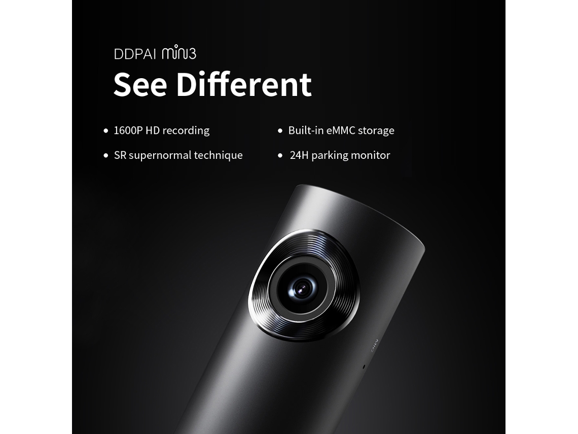 Grabadora de video Ddpai Mini3 1600P de alta definición, 32 GB, detección de movimiento, visión nocturna, gran angular, regalo para vehículos.