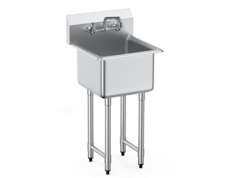 VEVOR utility comercial y fregadero de preparación 1 cámara con puerta trasera de acero inoxidable