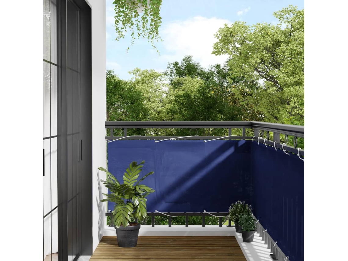 Mampara de balcón 75x800 cm 100% poliéster Oxford azul Wsd194446 Lovely Home