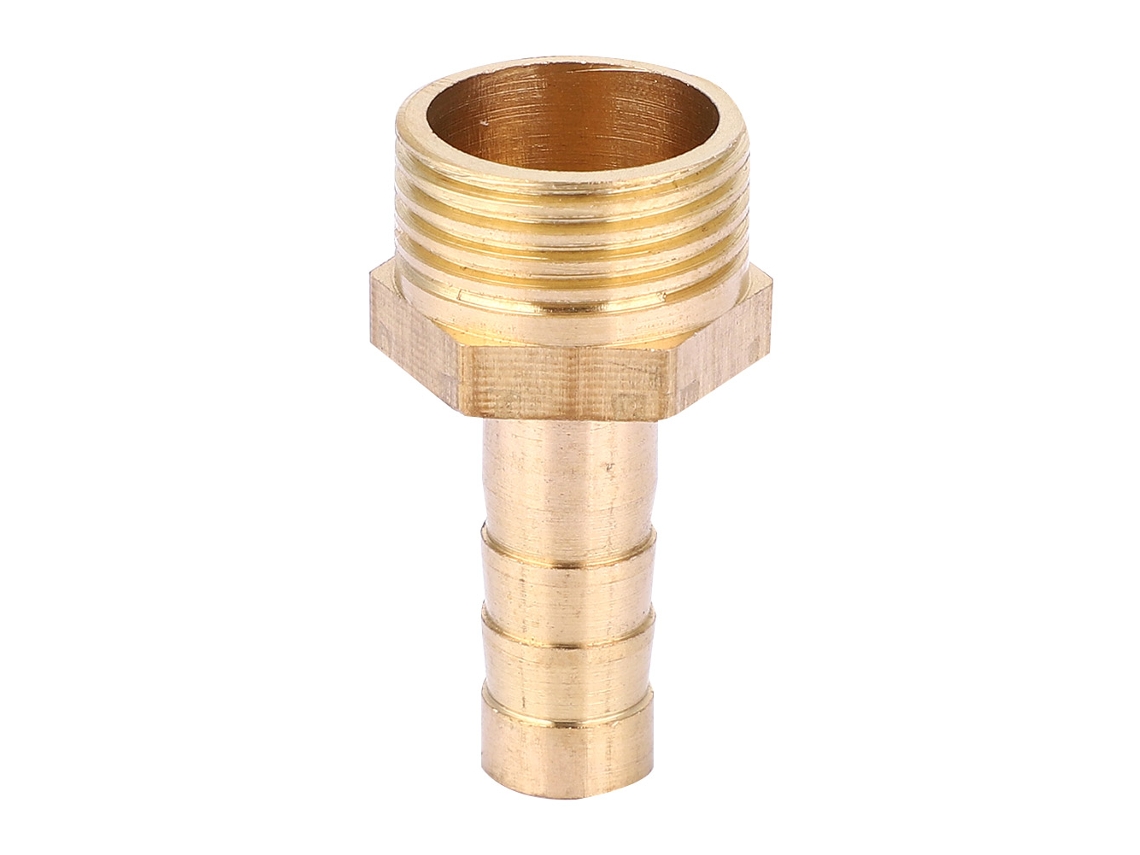 5 Conectores Macho De Latón G3/8 Para Racores De Tubo Con Púas De 8 Mm