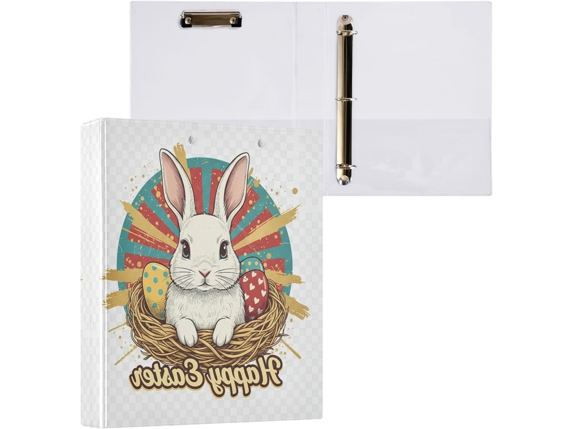 Besportble Carpeta De Conejito Pascua Redondo Y Portapapeles Oficina Pvc. 27,9 X 21,6 Cm 31,5 27 6