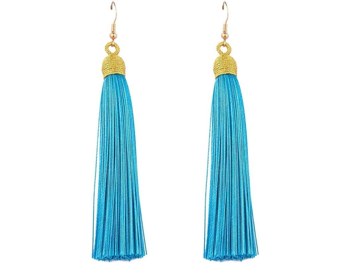 Pendientes Largos De Borlas Tejidas, Pendientes Colgantes Con Flecos Para Mujer, Pendientes Colgantes De Borlas De Hilo Bohemios Hechos A Mano