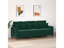 Sofá de 3 plazas - Sofá para salón - Sofá de relax de 180 cm, terciopelo verde oscuro HARLANV1