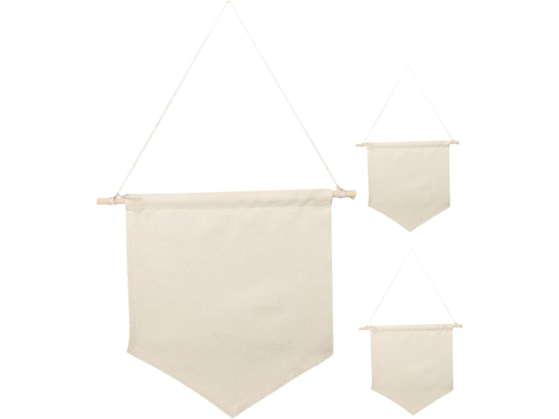 Conjunto De 3 Peças De Banners De Parede Em Branco Com Suporte Para Pendurar, Pins, Broches E Decorações Diy