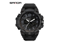 Reloj Electrónico De Moda (totalmente Negro para Mujer) Con Acabado Luminoso, Resistente Al Agua, A Los Golpes Y Con Alarma.