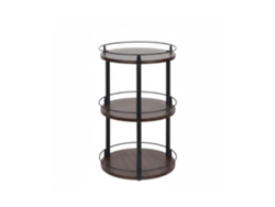 Relaxdays Soporte Giratorio Especias, 3 Niveles, Rotación 360°, Anticaídas, 46×28 Cm, Aceite Vinagre, Marrón/negro