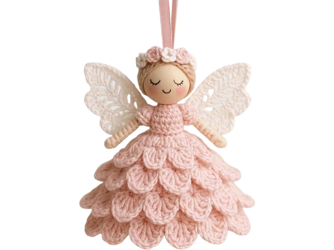Kit de ganchillo para principiantes: Set de decoración navideña de ángeles con instrucciones | Kit completo de ganchillo navideño para Slowmoose