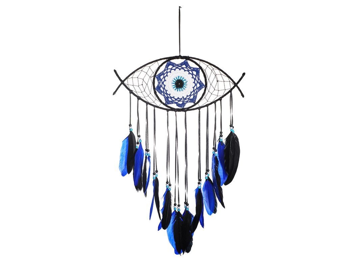 Atrapasueños De Macramé Azul Con Ojo Turco Para Decoración De Pared, Ideal Para El Hogar Y Las Fiestas.