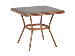 BELIANI Mesa de Jardín Caspri II Aluminio Madera Oscura 80x80x71