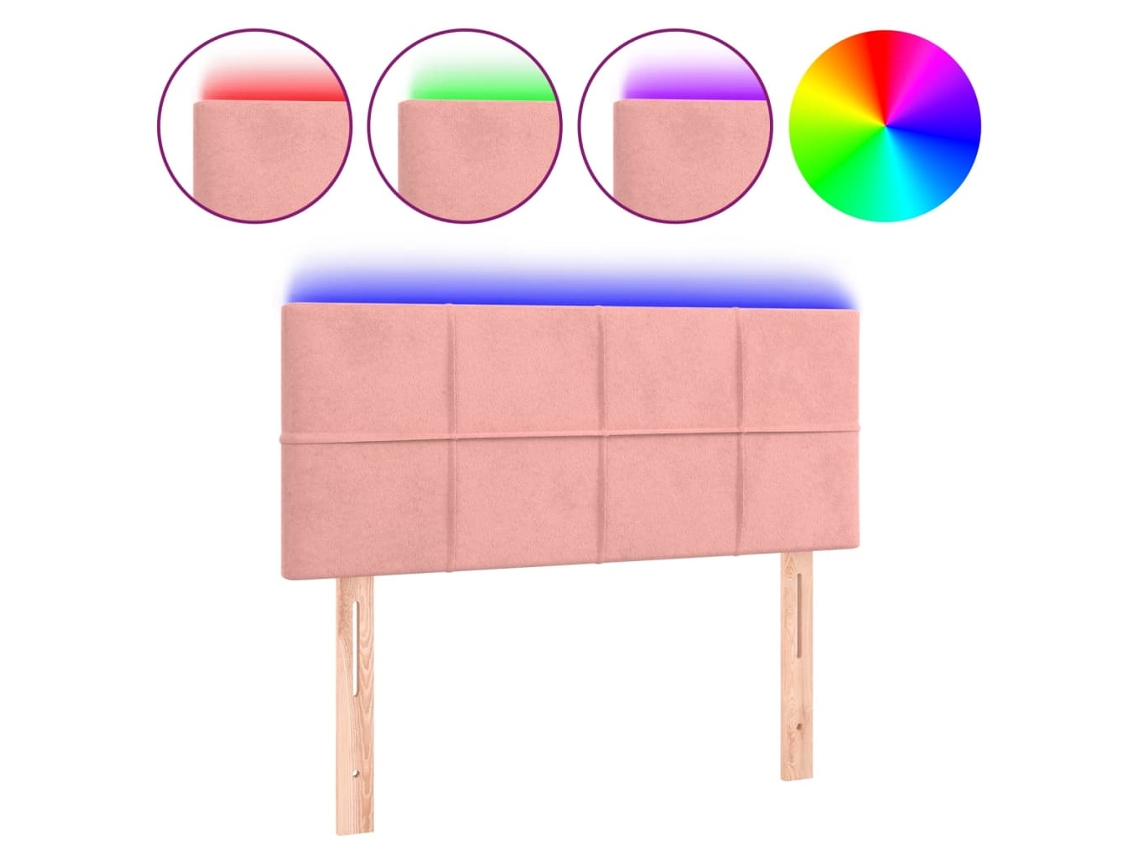 Maison Exclusive - Cabecero Con Led De Terciopelo Rosa 100x5x78/88 Cm