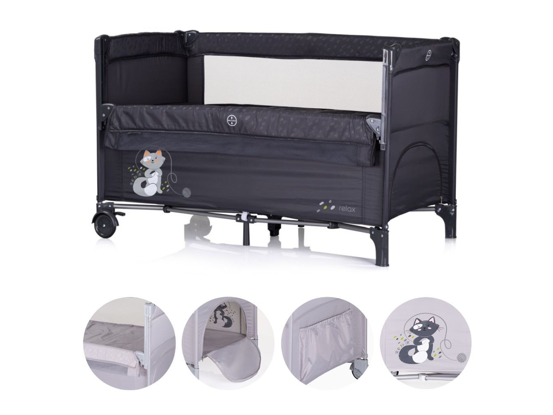 Cuna de viaje Relax de Chipolino Antracita