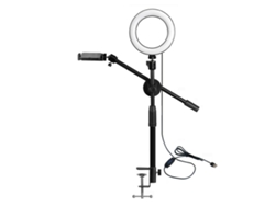 Suporte Para Celular Com Braço Ajustável Mesa Câmera Luz Gravacao Transmissao Ao Vivo