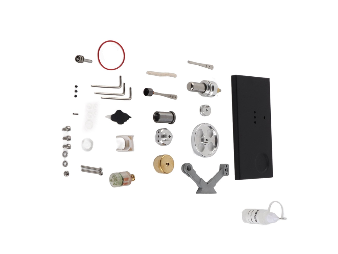Kit de motor Stirling, de metal, con generador eléctrico y luces LED, juguete científico educativo para niños, regalo de cumpleaños (sin marca)