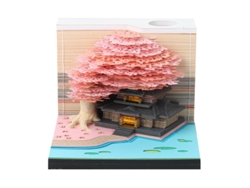 Bloc de notas 3D Eifson con casa en el árbol y luces LED, ideal para tallar papel (rosa)