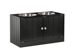 Comederos Elevados Para Perros, Soporte Doble Para Comederos De Perros/gatos, 60 X 30 X 35,5 Cm, Incluye 2 Comederos De Acero Inoxidable De 2 L.