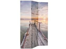 Biombo plegable | Separador de ambientes | Separador de espacios con estampado de lago 120x170 cm
